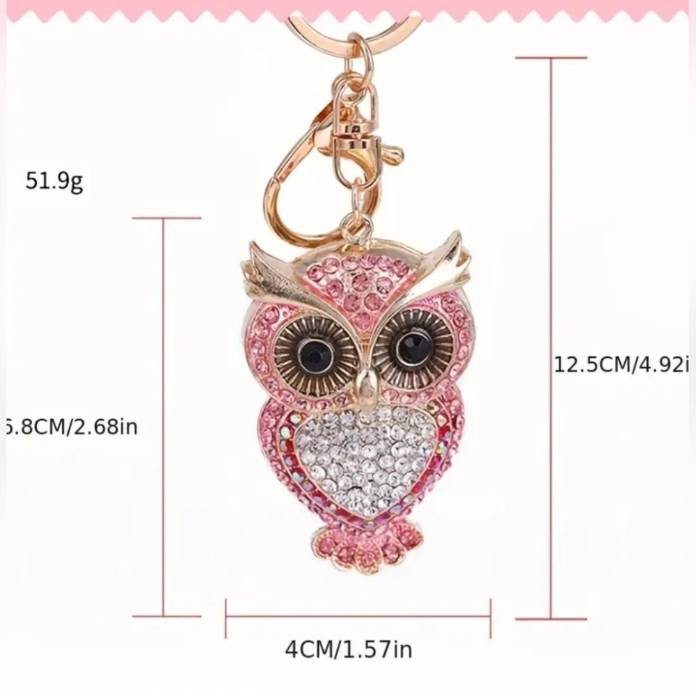 Owl Rhinestone Keychain/Charm - Picture 3 of 3
